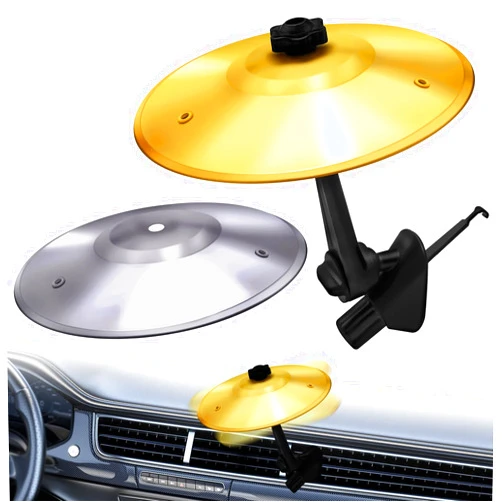 Syryia 2 Pcs Car Cymbals - Universal Air Vent Mounted Rhythm Percussion for Road Trips, Traffic Jam Fun & Music Lovers - Tool-Free Install, Car Accessory (Gold + Sliver)