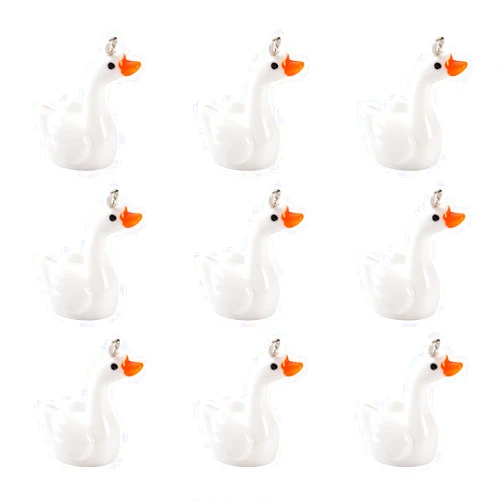 Cheriswelry Resin Pendants for Jewelry Making 10Pcs 3D Goose Charms Swan Animal Dangle Charms Cute Hang Ornament 29mm for DIY Necklace Earring Jewelry Making Crafts