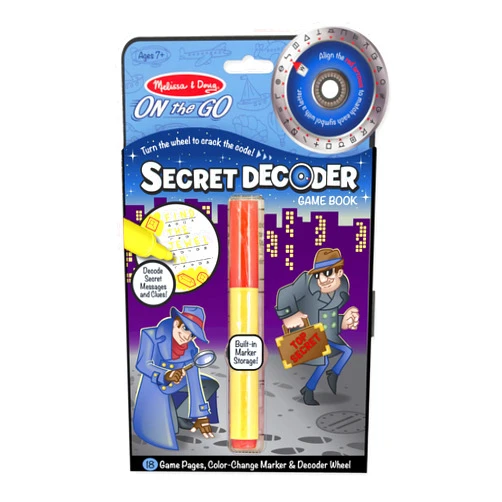 Melissa & Doug On the Go Spy Mystery Secret Decoder Book With Decoder Wheel and Magic-Reveal Pen