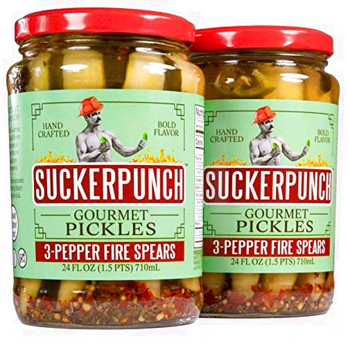 Sucker Punch 3 Pepper Fire Pickle Spears 24 Oz. (6 count)