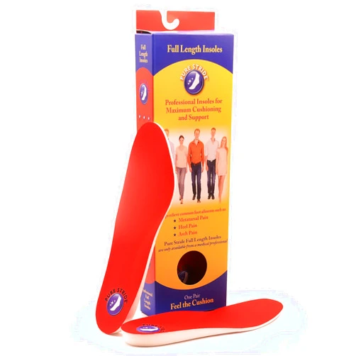 Pure Stride Professional Full Length Insoles, Comfort Insoles - Shoe Insert, Support for Metatarsals, Flat Feet - Pain Relief for Plantar Fasciitis, Arch, Heel - 1 Pair, Men's 9-9.5 / Women's 11-11.5