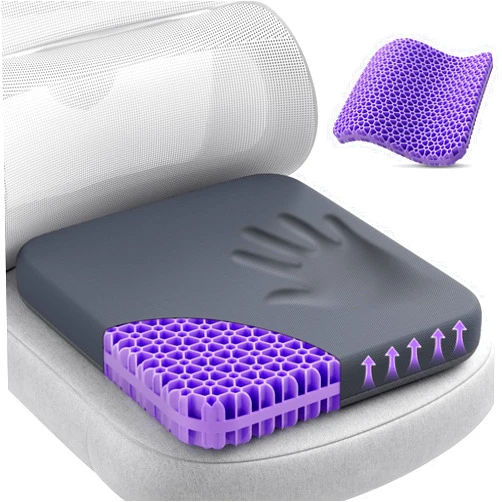 TushGuard Gel Seat Cushion for Long Sitting, Enlarged & Thickened Patent Design Office Chair Cushion, Breathable Cooling Seat Cushions for Office Chairs, Soft Car Seat Cushion for Wheelchair(Large)