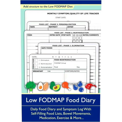 Dr Noor Uddin Low FODMAP Food Diary: Daily Food Diary and Symptom Log with Self-Filling Food Lists, Bowel Movements, Medication, Exercise & More...