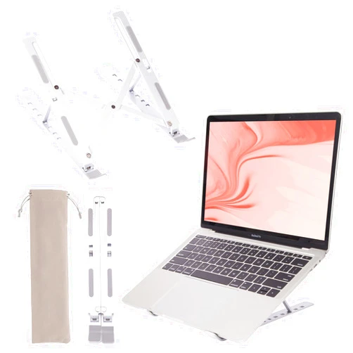 Sopholid Laptop Stand for Desk, Laptop Riser Holder Computer Stand for Desk, Portable Foldable Adjustable Notebook Stand, Aluminum Metal MacBook Stand, Compatible with 10-15.6 Inch Laptops, iPad , Silver.