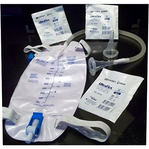 External Cathetr/Ultraflex Complete Kit Urinary Incontinence One-Week, 7-Condom Catheters Self-Seal External 29mm (Medium), + Premium Leg Bag 1000ml Tubing, Straps & Fast and Easy Draining. by SPIRIT UltraFlex