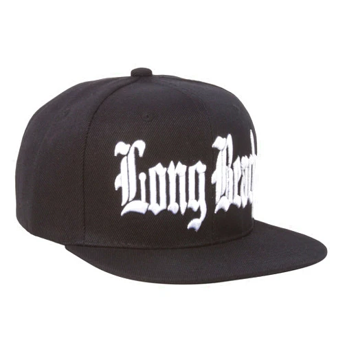 Gravity Trading Long Beach Olde English Font Black Snapback Hat