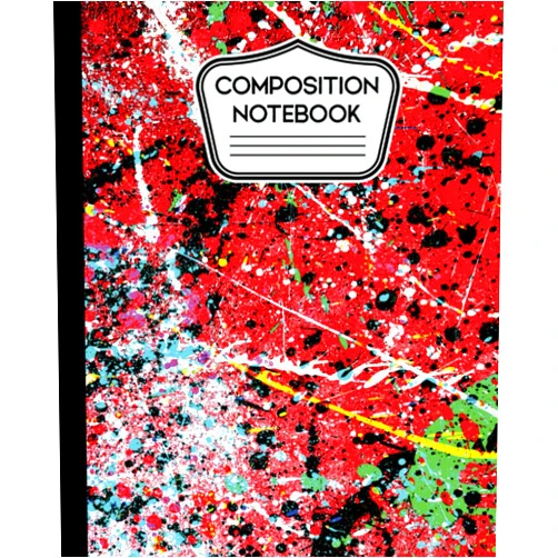 By Alledras Designs Abstract (Author) Composition Notebook: Red Abstract Paint Splatter Art 7.5