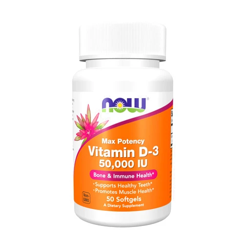 NOW Foods Supplements, Vitamin D-3 50,000 IU Softgels, 50 softgels