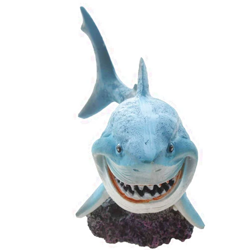 emours Resin Shark Fish Tank Decor Aquarium Ornament Home Decoration,Small