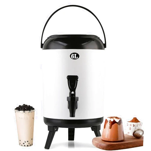 DBZDM Stainless Steel Insulated Beverage Dispenser Hot Water Barrel for Coffee Milk Tea, Commercial Insulation Juice Bucket for Commercial Restaurants Office, Ice Bucket