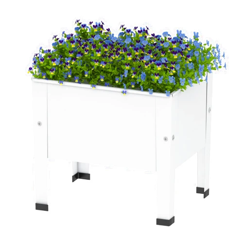 aboxoo 14 inch Mini Planter Raised Garden Bed with Legs Outdoor Metal Small White Planter Box Elevated Garden Bed for Vegetables Flower Herb Patio 1pc