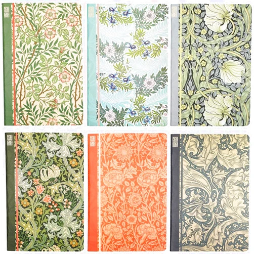 The Gifted Stationery William Morris Soft Cover Travel Journal Notebooks (A5 Size, 6 Pack)
