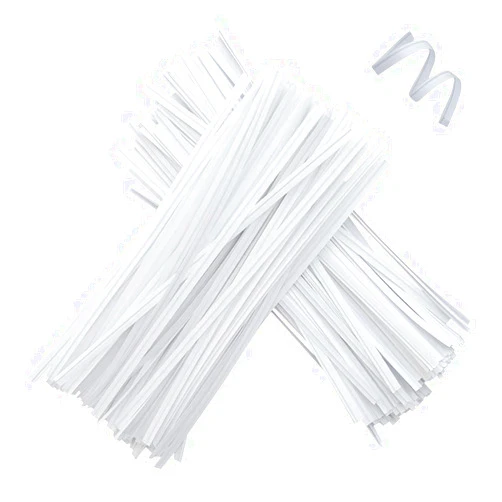 PINGTOU 1500 Pcs 4.7 Inches Kraft Paper Twist Ties, White Bendable Reusable Bread Ties for Packaging Bag Valentines Gift Electronics Cords