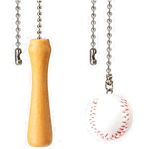 Akahttbn Baseball and Baseball Bats Ceiling Fan Pull Chain Ornaments Extender，with 12