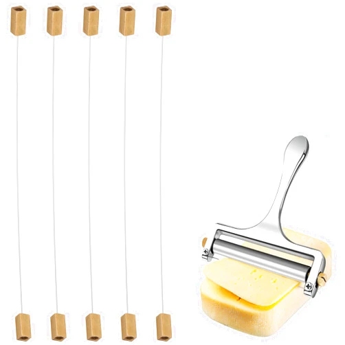 TOPULORS 5 Pcs Stainless Steel Cheese Slicer & Cutter Replacement Wires - Perfect for Slicing Cheeses & Butter - Compatible with Zulay Kitchen, Sopito, Bellemain, and Market 90% Roller Cheese Slicers