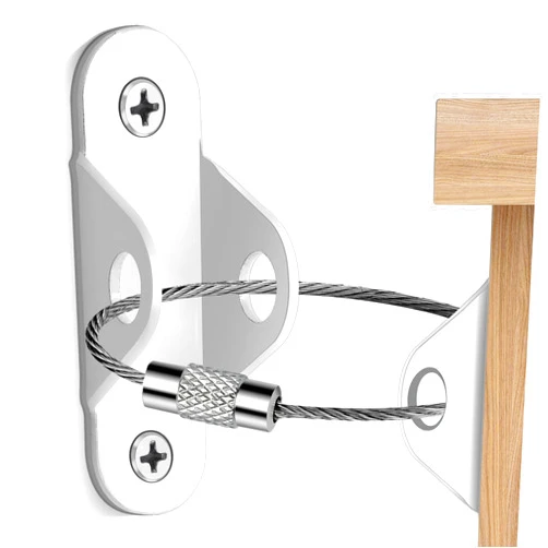 Ougourim Furniture Anchors (10 Packs) Anti Tip Furniture Anchors for Baby Proofing, Furniture Wall Anchor Earthquake Straps for Furniture Dresser Wall Safety Anchor Furniture Fasteners to Wall, White
