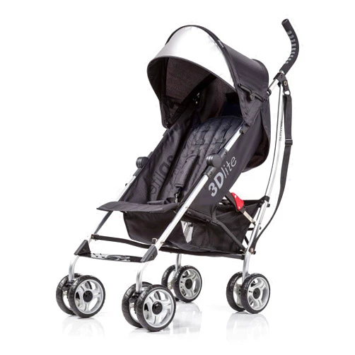 Summer Infant 3Dlite Convenience Stroller, Black – Lightweight, with Aluminum Frame, Large Seat Area, Mesh Siding, 4 Position Recline, Extra Large Storage Basket – for Travel