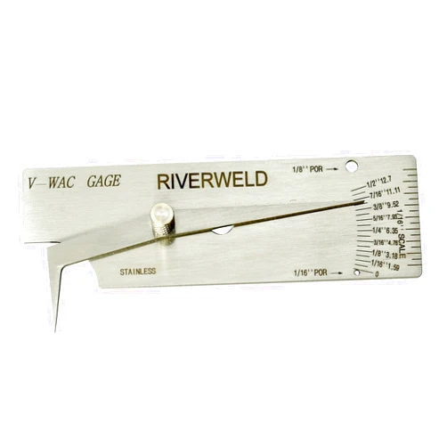 RIVERWELD V-WAC Single Weld Gauge Pit Depth Weld Gage Welding Inspection Thread Gauges Undercuts/Pits to 1/2 Inch by 1/32 Inch Increments Marks Inch
