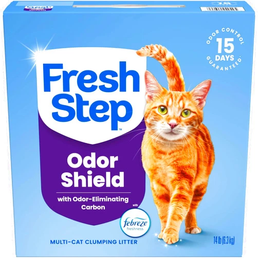 Fresh Step Clumping Cat Litter, Multi-Cat, Long Lasting Odor Control Kitty Litter with Activated Charcoal, Low Dust Formula, 14 lb