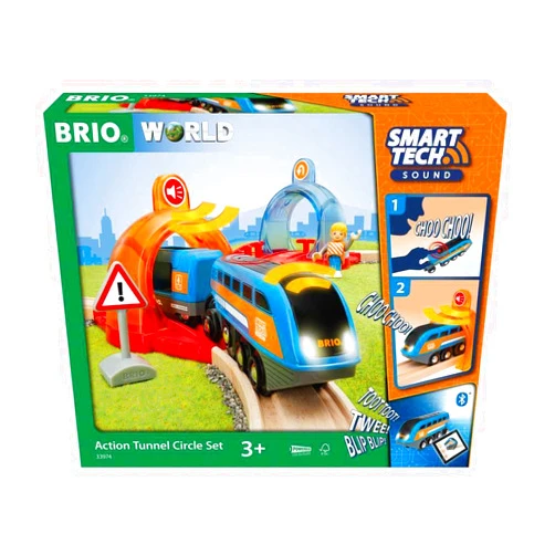 Brio 33974 World-Smart Tech Sound-Action Tunnel Circle Set | Interactive Toy Train Set | Enhances Motor Skills | FSC Certified Wood | Compatible with All BRIO Tracks and Vehicles