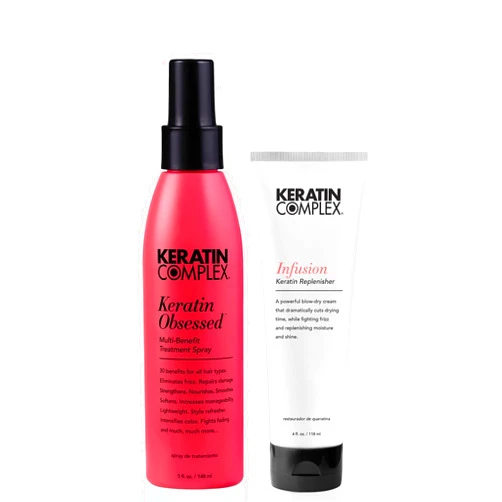 Keratin Complex - Blow Dry Essential Kit - Keratin Obsessed, 5 fl oz + Infusion Keratin Replenisher, 4 fl oz