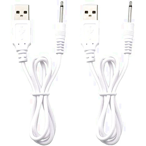 Awanber USB Adapter Cord 2.5mm Replacement DC Charging Cable USB Fast Charging Cord - (White 2 Pack)