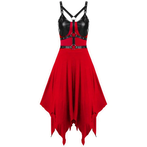 DOLKFU Women's Medieval Costume Renaissance Dress Sleeveless A Line Dress Halloween Cosplay Vintage Party Dress