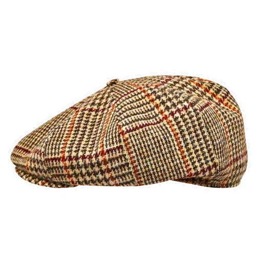 Sterkowski Peaky Paperboy Cap | Harris Tweed Newsboy Cap for Men | Classic Elegant 8 Panels Hat