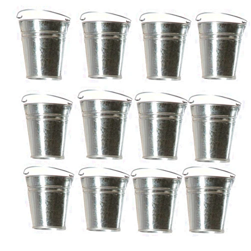 Stolife Metal Buckets,Galvanized Buckets and Party Favor Bucket,Candy Box Buckets,12 Pack (12)