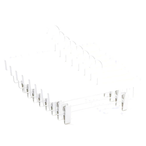TOPIA HANGER All White Wooden Pants Hangers, Wood Skirt Hangers with Clips, Deluxe Jeans Hanger with 360°Swivel Anti-Rust Flat Hook, Smooth Finish Wood Hangers for Slacks Trousers 20 Pack -CT03W