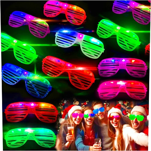 OceanWings 20 LED Glasses for Kids Adults Glow in The Dark Party Favor Supplies,Light up Glasses Toys for Holiday Concert for Neon Glow Party Favors,Wedding,Concert,Raves&Birthday Disco Halloween Christmas