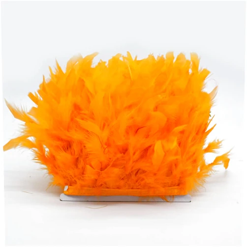 Yuntanu 10M White Turkey Feather Fringe Trim 4-6Inch Marabou Feathers Trimming Skirt Dress Trims Ribbon Feathers For Diy Crafts