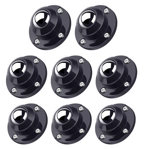 PlusRoc 8 Pack Self Adhesive Caster Wheels 1 Inch For Furniture Bucket, Load Capacity 28LBS Per Wheel, Low Profile Swivel Paste Universal Wheels For Small Appliance Storage Bins