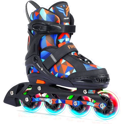 FIHUNY Adjustable Inline Skates for Kids and Adults with Light Up Wheels,Roller Skates for Girls and Boys,Women