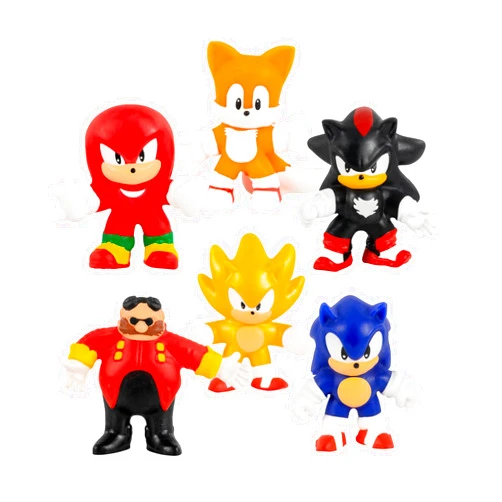 Heroes of Goo JIT Zu Minis Sonic 6 Pack - Collectible Stretchy Minis, 6 Stretchy Sonic Characters