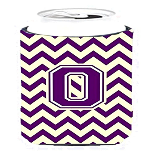 Caroline's Treasures CJ1058-OTBC Letter O Chevron Purple and Gold Tall Boy Hugger Can Cooler Sleeve Hugger Machine Washable Drink Sleeve Hugger Collapsible Insulator Beverage Insulated Holder