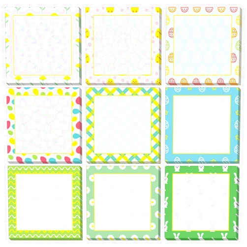 Clothmile 9 Pcs Easter Sticky Notes Easter Note Pads with Bunny Eggs Cute Sticky Notes Pads Easter Notepads Self Adhesive Memo Pads for Holiday Easter Party Gift Work Studying Office Supplies (Style 4)