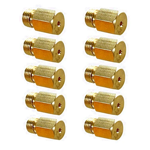 MENSI Propane Lpg Natural Gas Pipe Water Heater DIY Burner Parts Brass Jet Nozzles 10Pcs Per Pack (M6X0.75/1.4mm（Natural）)