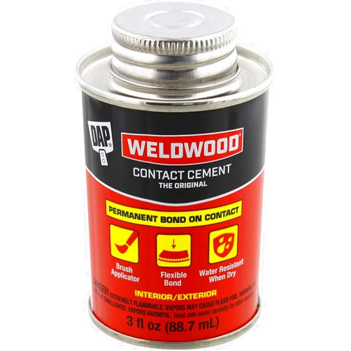 DAP Weldwood Contact Cement 3oz. Tan, Water Resistant, Strong, Instant Bond