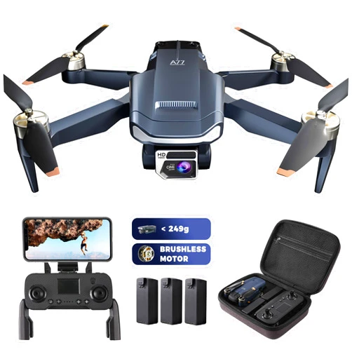 CHUBORY Super Enduring Brushless Motor Drone with 84 Mins Super Long Flight Time, Drone with 4K HD Camera for Beginners, CHUBORY A77 WiFi FPV Quadcopter, Follow Me, Auto Hover, Carrying Case, 3 Batteries