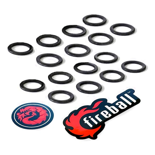 Fireball Dragon Replacement Precision Skateboard Truck Axle Washers Set - 16 pcs Speed Rings for Skateboards and Longboards