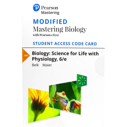 Colleen Belk,Virginia Maier Biology: Science for Life with Physiology -- Modified Mastering Biology with Pearson eText Access Code (Masteringbiology, Non-Majors)