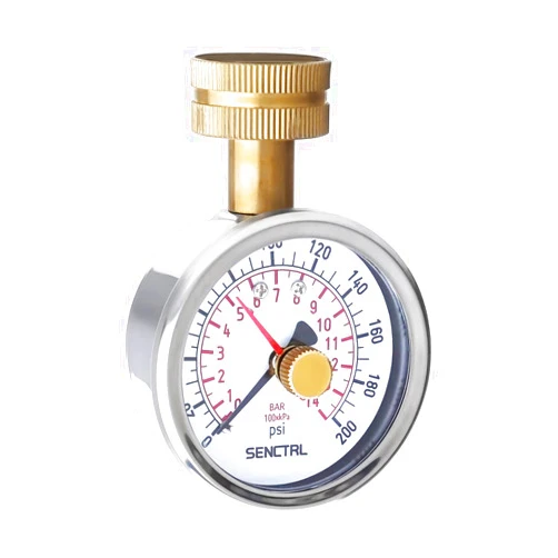 Senctrl 0-200 Psi Water Pressure Gauge Test with Lazy Hand, Lead-Free, Waterproof, 2.5