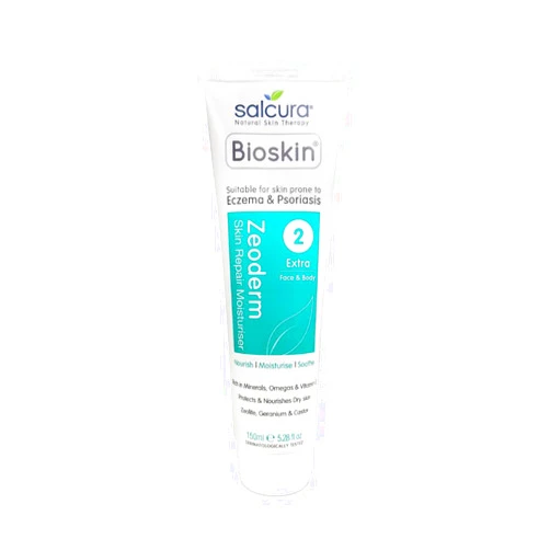 Salcura Natural Skin Therapy, Bioskin Zeoderm Skin Repair Moisturiser, Including Natural Ingredients Relieves Itchiness & Soothes Irritation, Ideal for Severely Dry & Dehydrated Skin 150ml