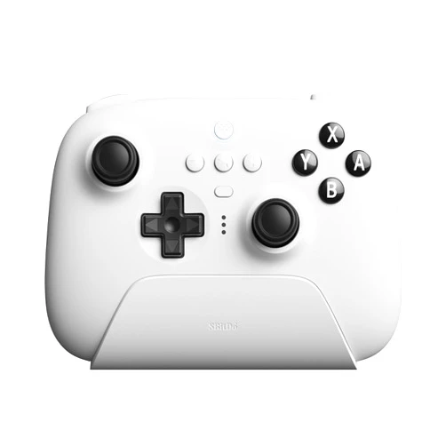 8Bitdo Ultimate Bluetooth Controller with Charging Dock, Wireless Pro Controller with Hall Effect Sensing Joystick, Compatible with Switch, Windows and Steam Deck (White)