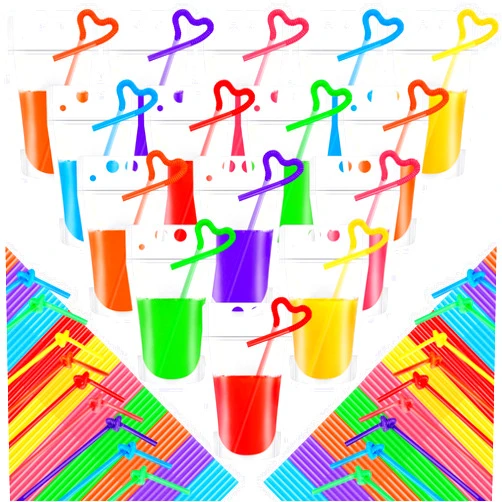 Tessco for you 1000 Pcs Summer Plastic Drink Pouches with Straws 17 oz Handheld Translucent Reclosable Bags Portable Bags with Zipper Plastic Pouches for Cold and Hot Drinks (Transparent)