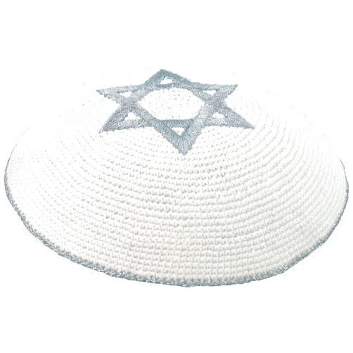 Body-Soul-n-Spirit Kippahs Gray Star of David Knitted Kippah Yarmulke Tribal Jewish Yamaka Kippa Israel