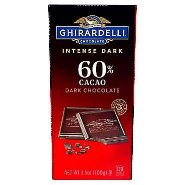 Ghirardelli Chocolate Company Ghirardelli Chocolate Intense Dark Bar, Evening Dream 60% Cacao, 3.5-Ounce Bars