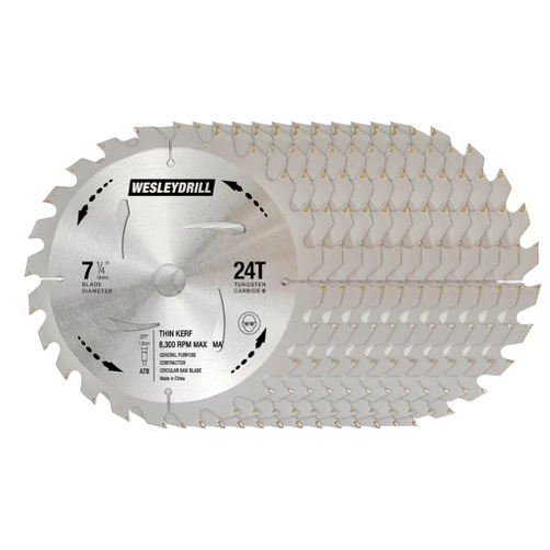 Wesleydrill 12 Packs Circular Saw Blade Set, 7-1/4