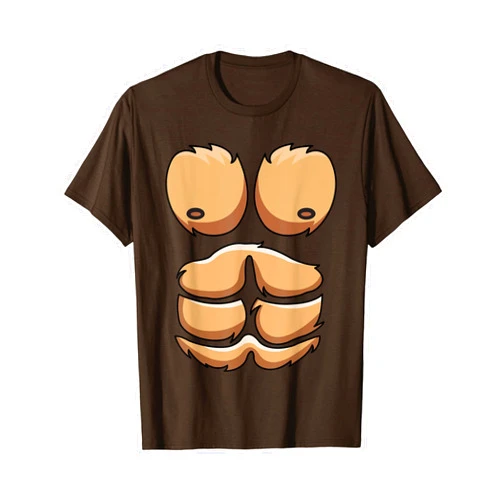 Funny Monkey Lazy Halloween Costume Funny Monkey Gorilla Chest Costume Halloween T-Shirt